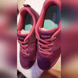 Vionic Women's Sneakers in Purple with Coral Highlights